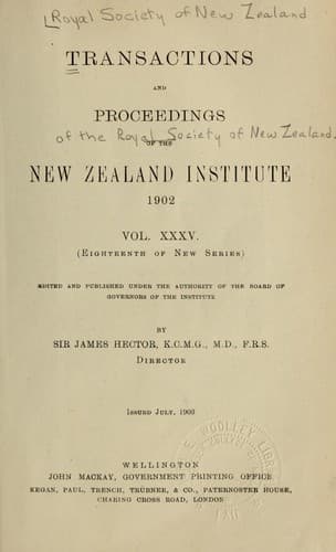 Transactions of the Royal Society of New Zealand