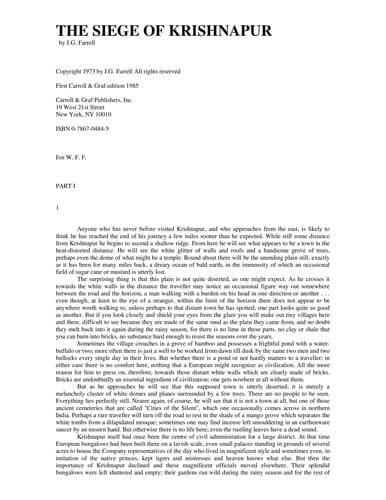 Cover image for The siege of Krishnapur