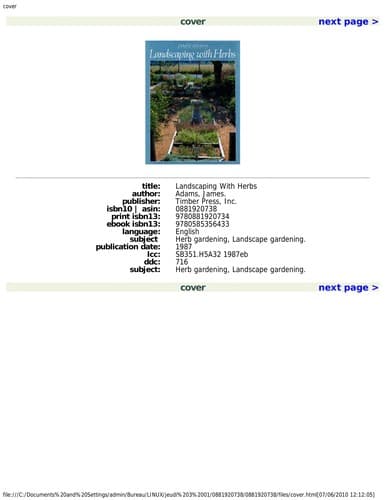 Cover image for Landscaping with herbs