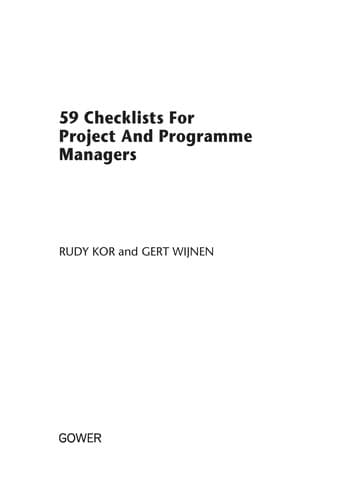 Cover image for 59 checklists for project and programme managers
