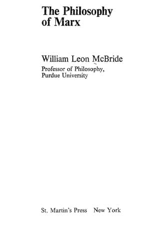 Cover image for The philosophy of Marx