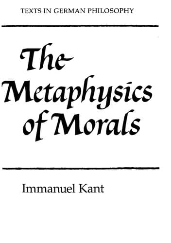 Cover image for The metaphysics of morals