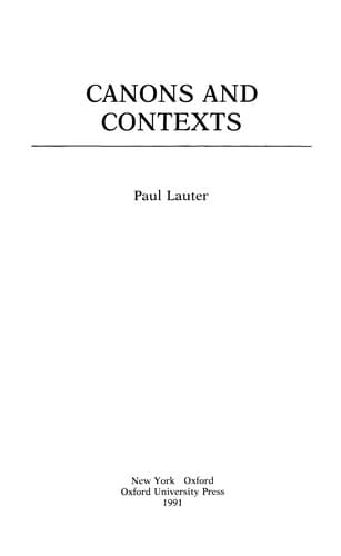 Cover image for Canons and contexts