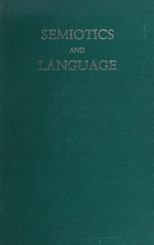 Cover image for Semiotics and language