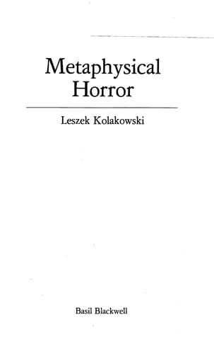 Cover image for Metaphysical horror