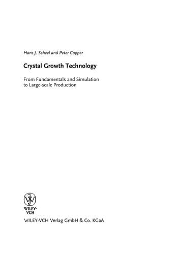 Cover image for Crystal growth technology